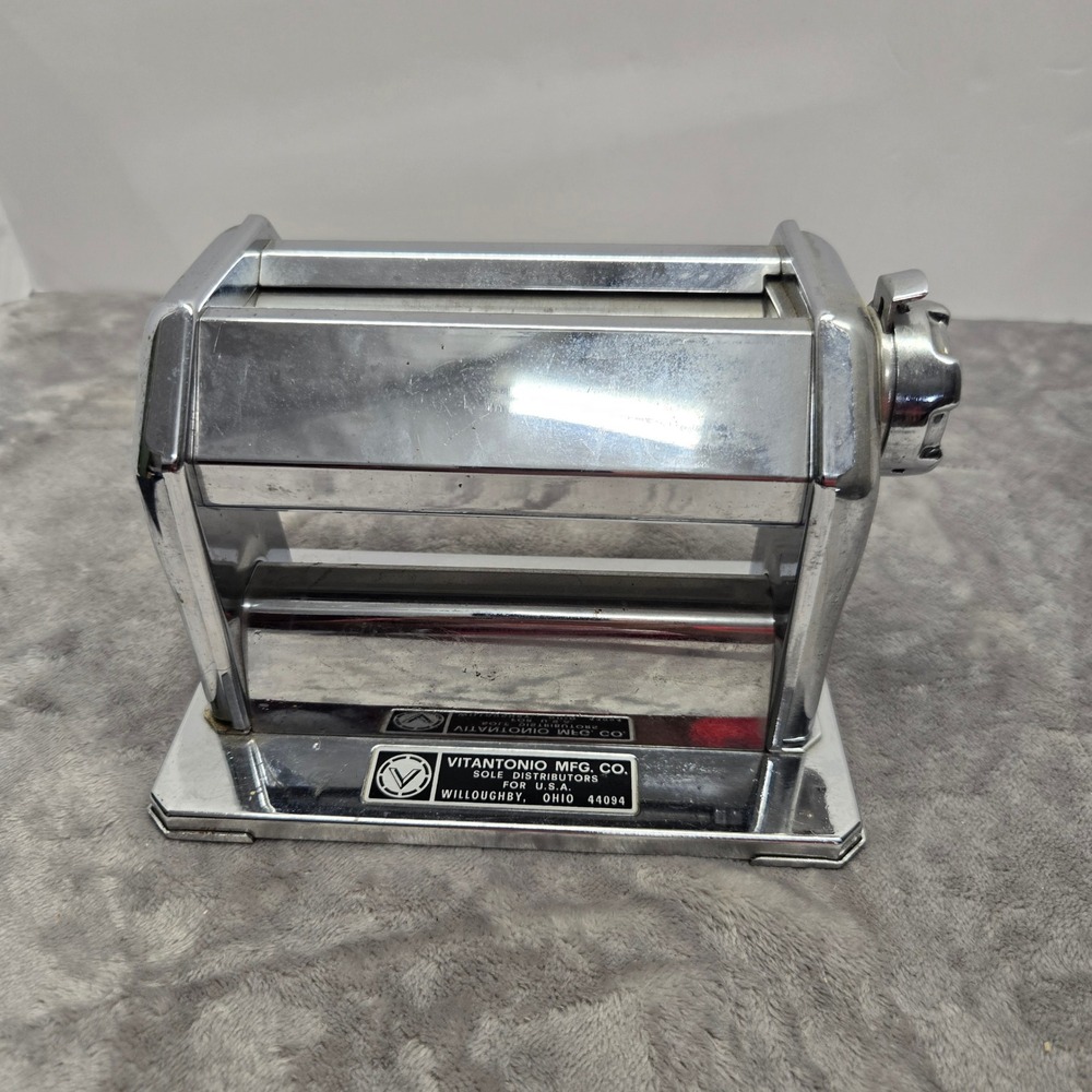 Vintage Imperia Tipo Lusso Pasta Machine Vitantonio Made in Italy Chrome Roller‎